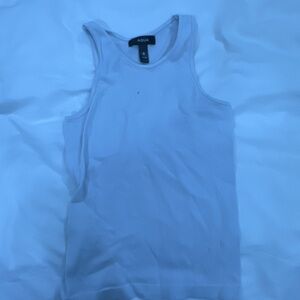 Aqua Ribbed Top in Soft White